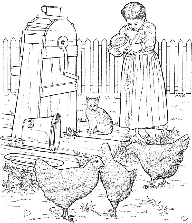 Farm Animal Coloring Pages Chicken