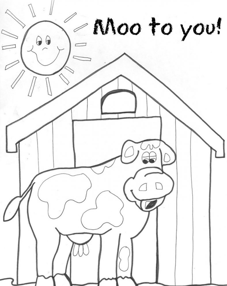 Farm Animal Coloring Pages Cow