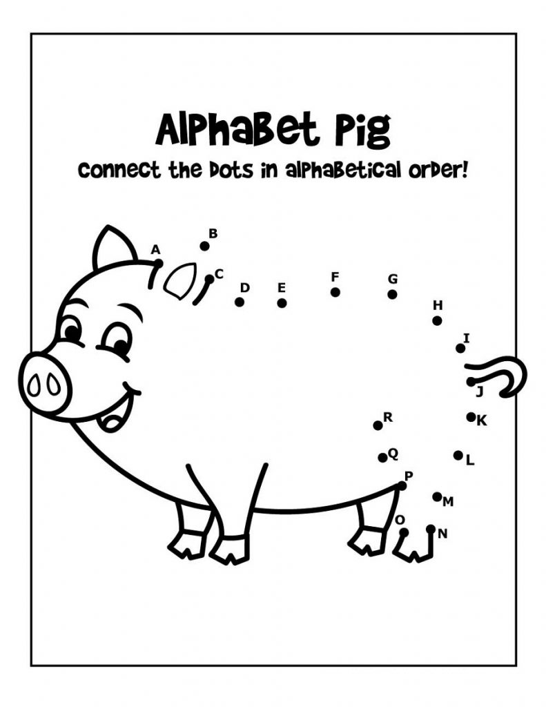 Farm Animal Dot To Dot Alphabet