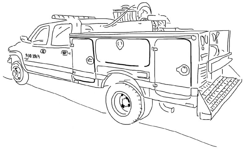 Fire Truck Coloring Page Transportation