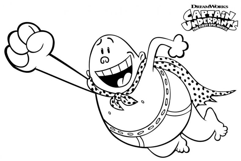 Flying Captain Underpants Coloring Pages
