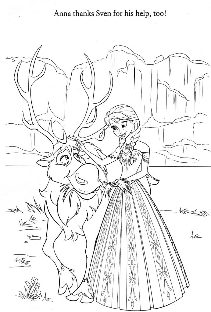 Free Frozen Pictures To Colour