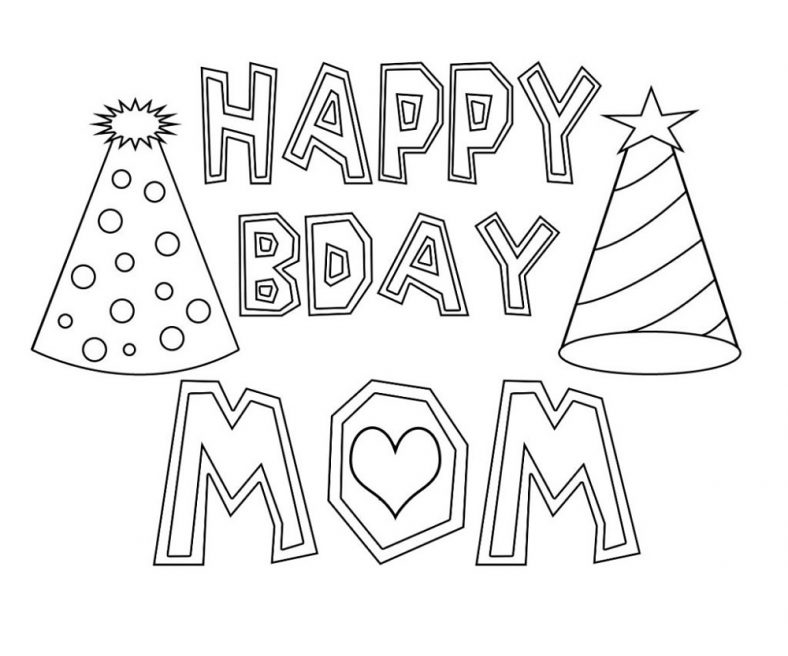 Free Happy Birthday Mom Coloring Page