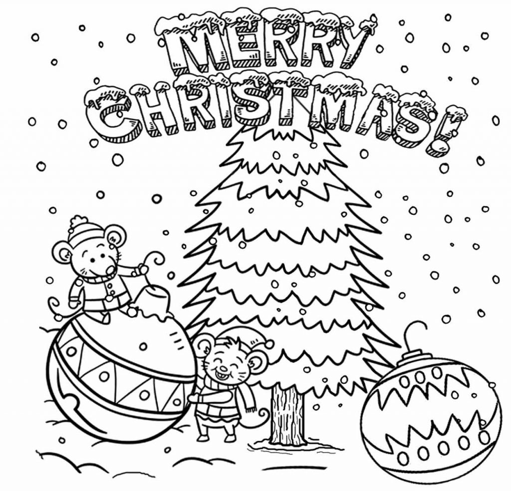 Free Printable Christmas Coloring Pages Scene