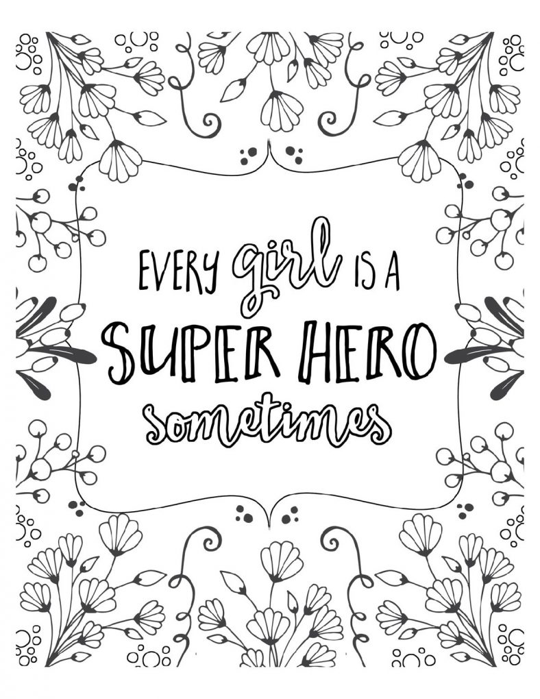 Free Printable Coloring Pages For Girls Quotes