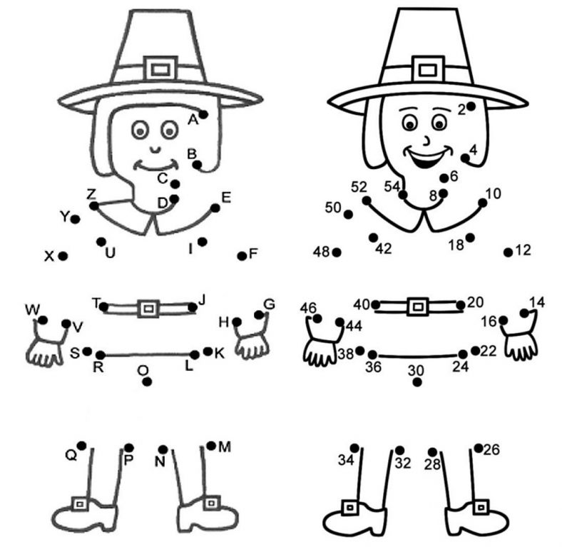 Free Printable Thanksgiving Coloring Pages Dot To Dot
