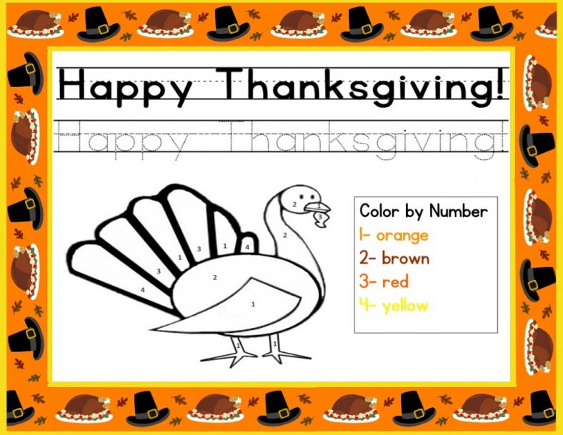 Free Turkey Color By Number