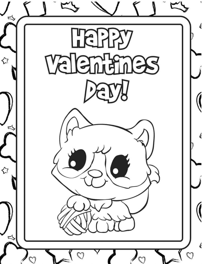 Free Valentine Coloring Pages Card
