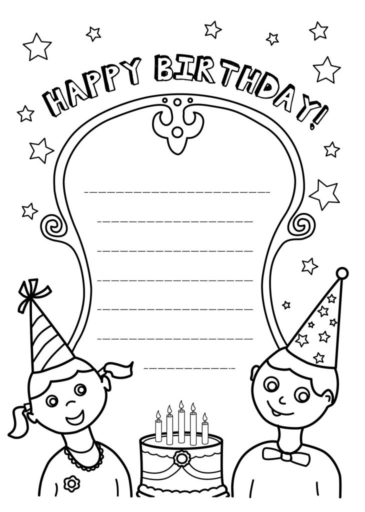 Gorgeous Birthday Card Coloring Page