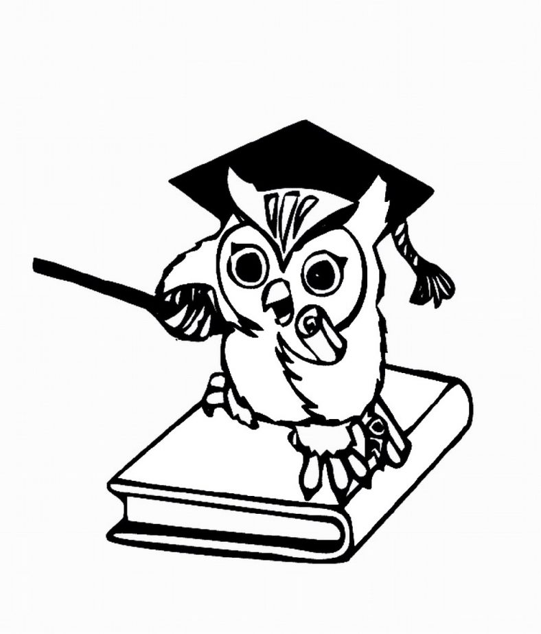 Graduate Owl Coloring Pages