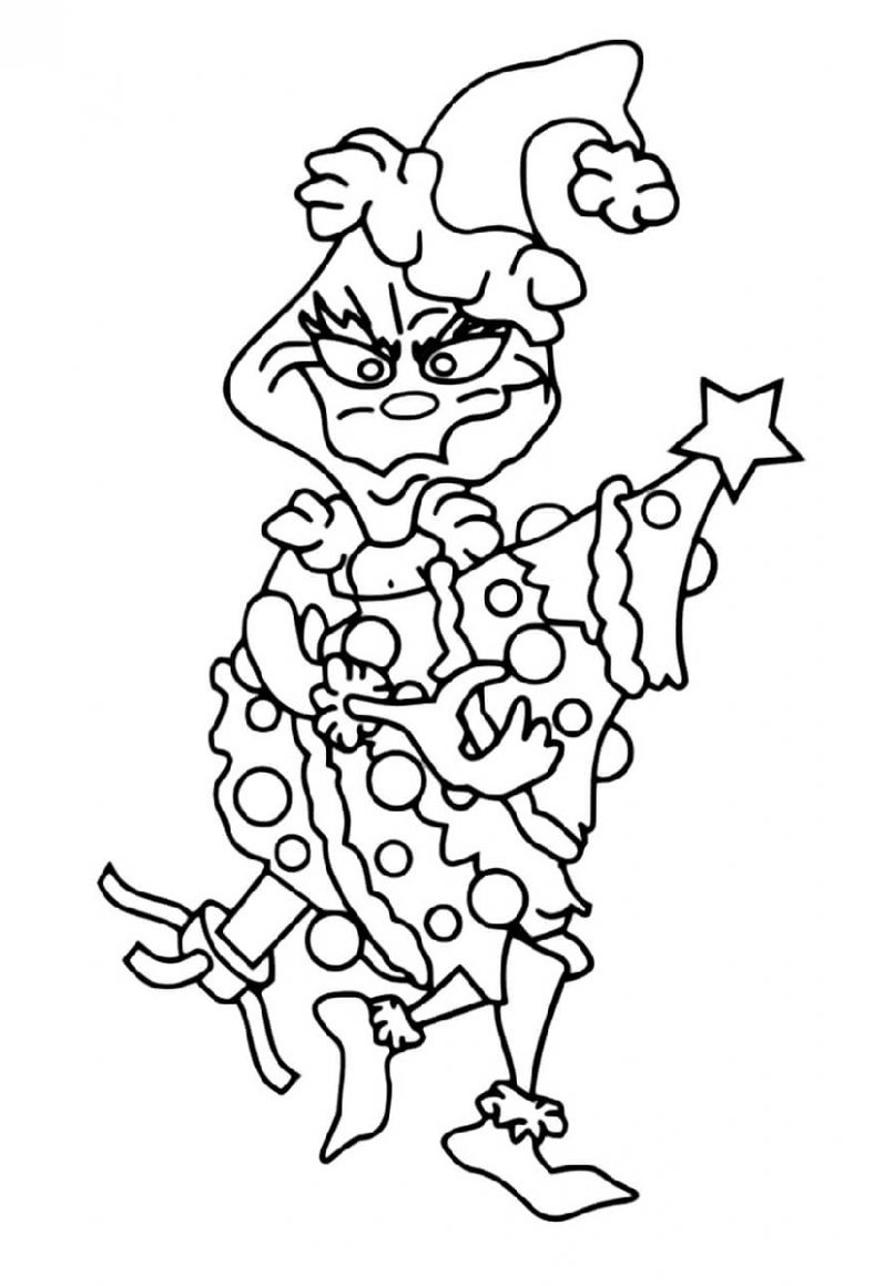 Grinch Coloring Page Christmas