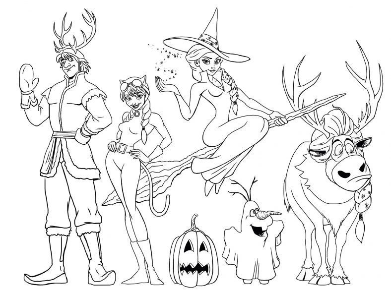 Halloween Frozen Pictures To Colour