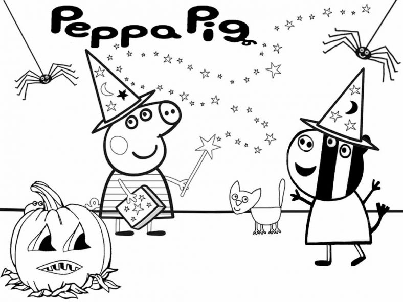 Halloween Peppa Pig Pictures To Colour