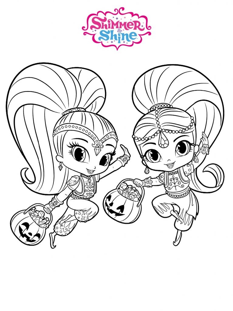Halloween Shimmer And Shine Coloring Book