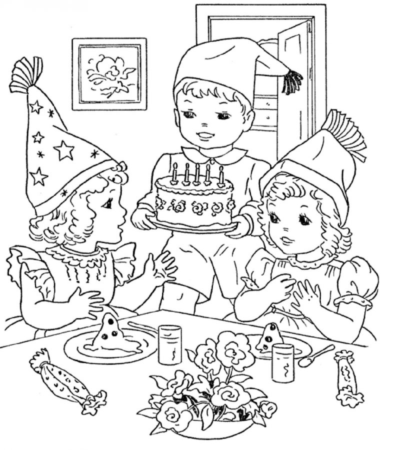 Happy Birthday Coloring Pages Party