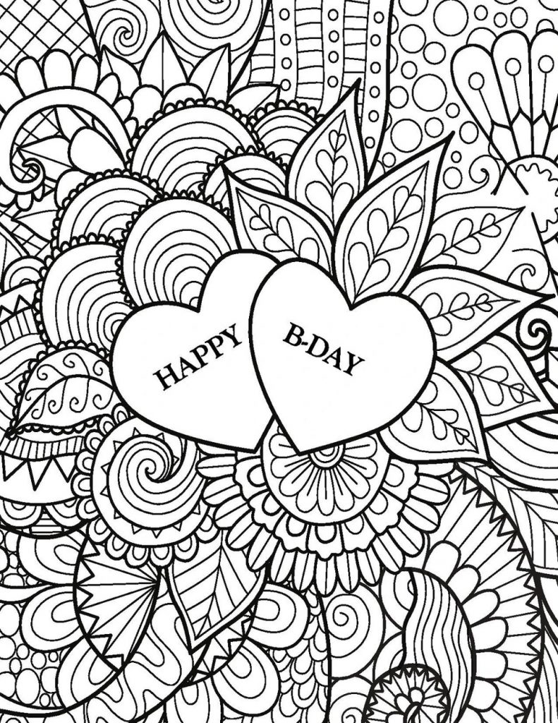 Happy Birthday Coloring Sheet for Adult