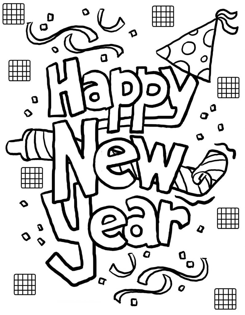 Happy New Years Coloring Pages