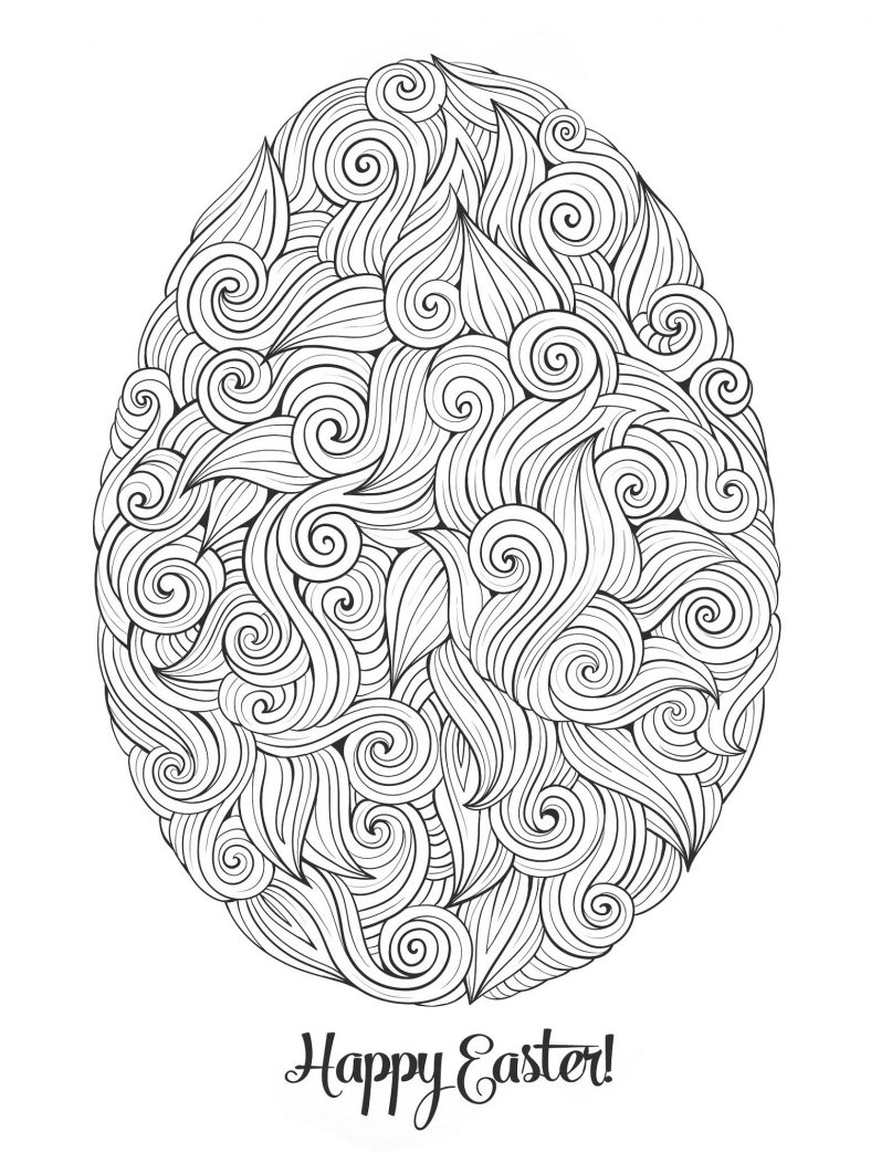 Hard Easter Egg Coloring Pages