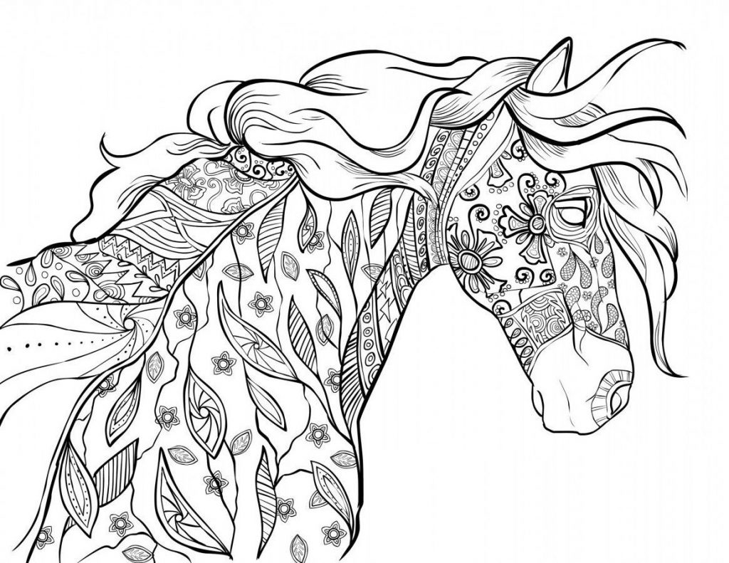 Horse Coloring Pages For Adults Look Beautiful