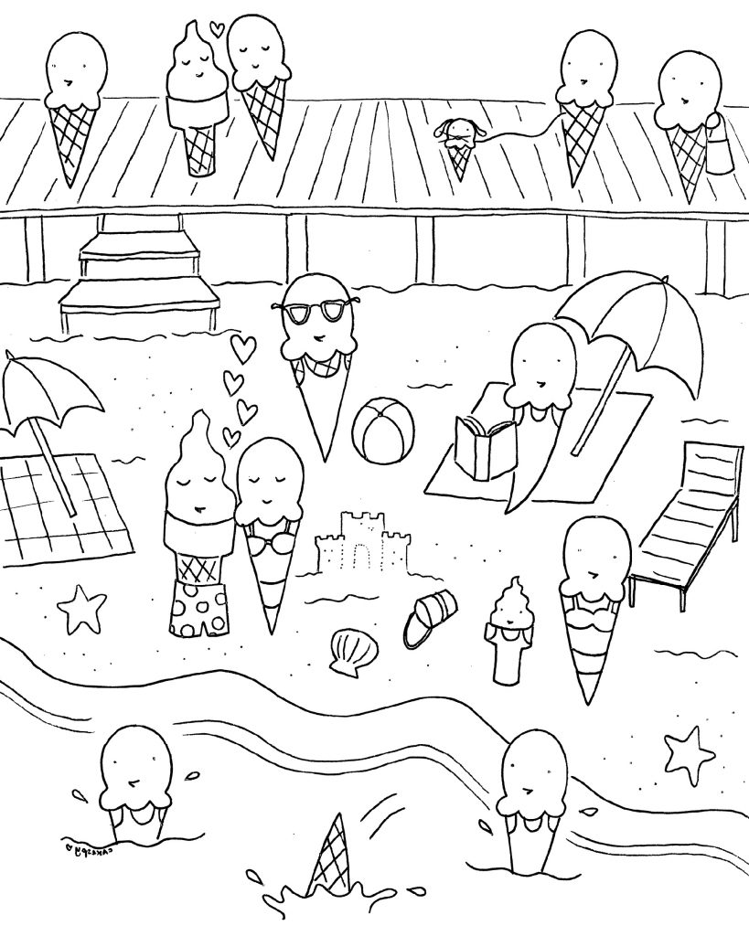 Ice Cream Coloring Pages Summer Fun