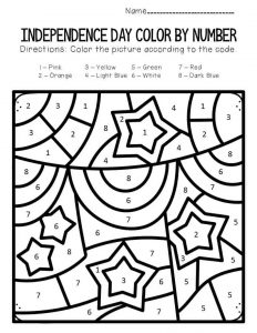 4th of July Color by Number Worksheets | 101 Coloring