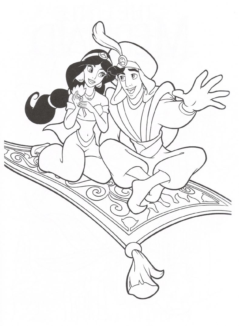 Jasmine Coloring Pages And Aladdin