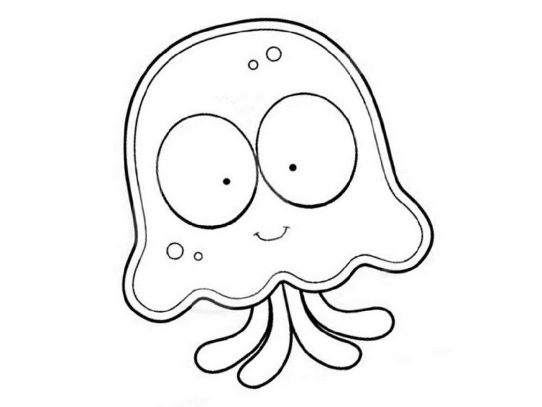 Jellyfish Coloring Page Cute