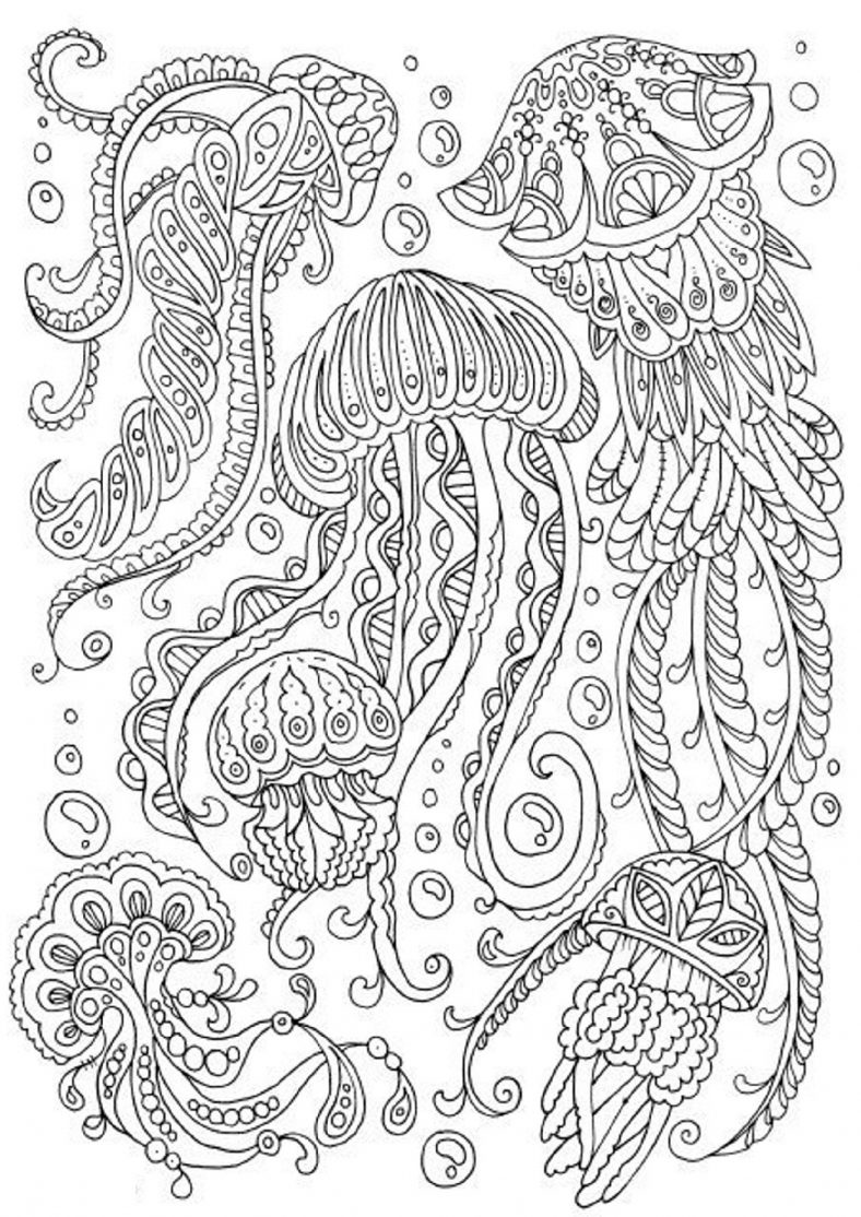 Jellyfish Coloring Page Mandala
