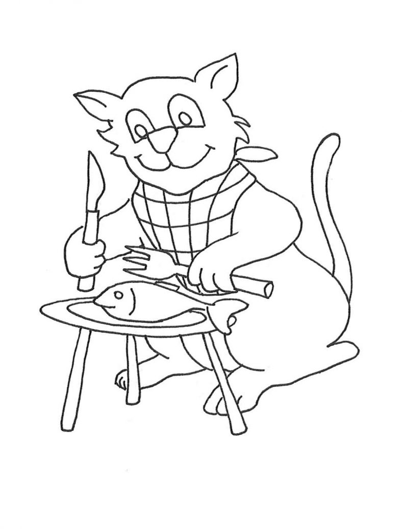 Kitten Coloring Pages Eating