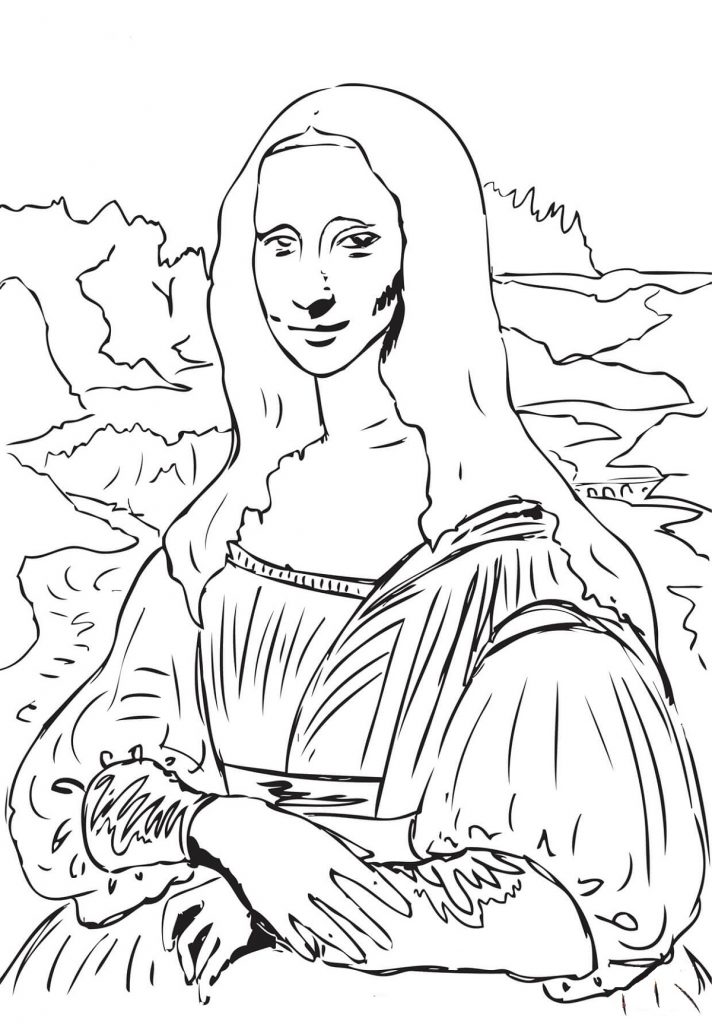 La Gioconda Mona Lisa Coloring Page