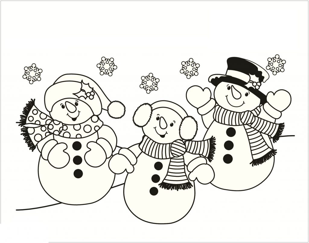 Merry Christmas Coloring Pages Snowman