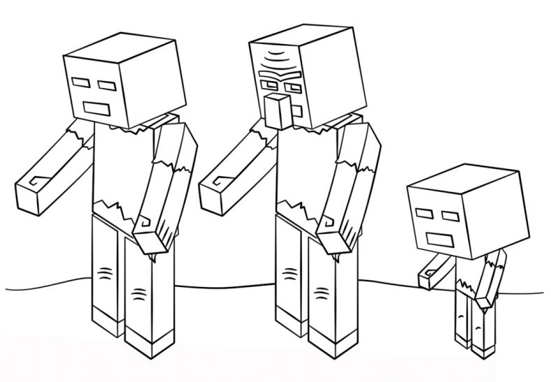 Minecraft Coloring Pages Zombies