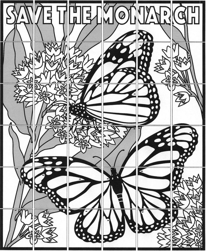 Mural Monarch Butterfly Coloring Pages