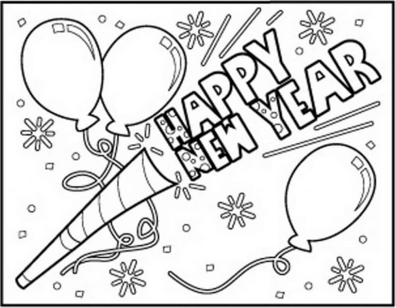 New Years Coloring Pages Confetti