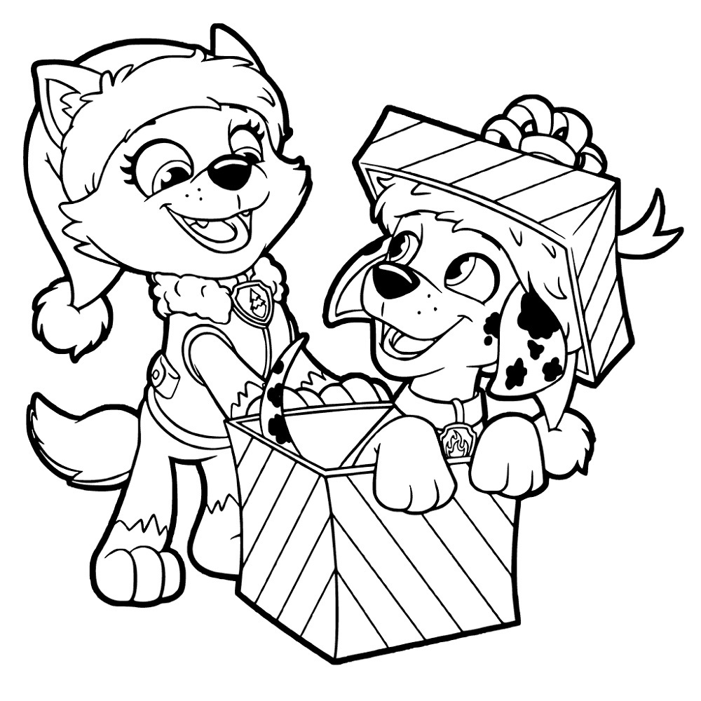 Paw Patrol Christmas Coloring Pages Images