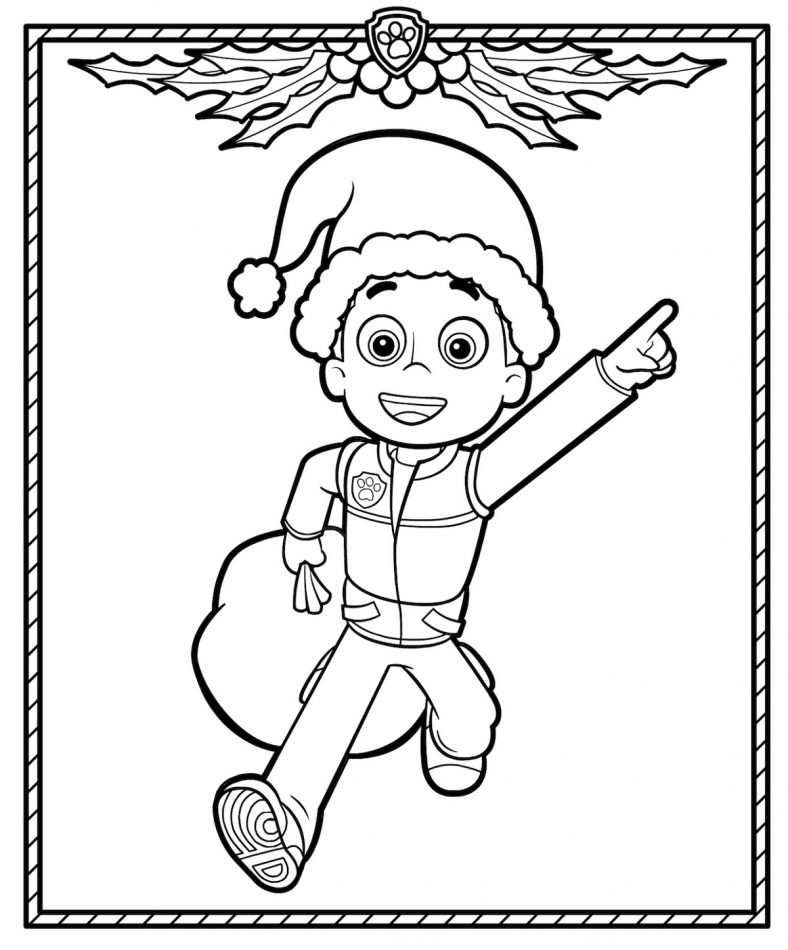 Paw Patrol Christmas Coloring Pages for Kids