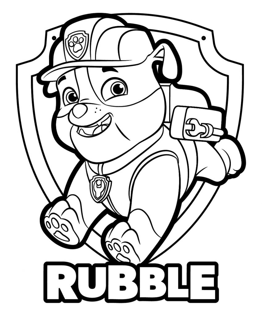 Paw Patrol Coloring Pages Rubble