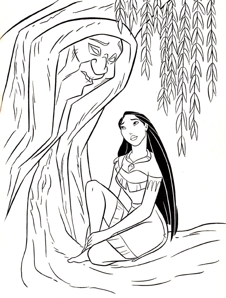 Pocahontas Coloring Pages Grandmother Willow