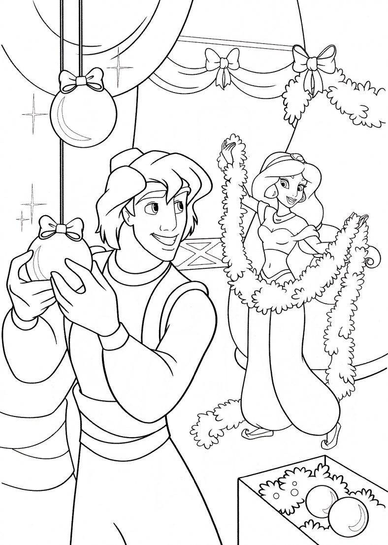 Princess Jasmine Coloring Pages And Aladdin