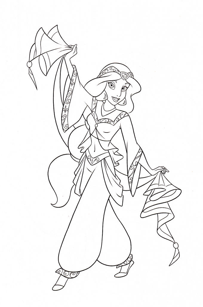 Princess Jasmine Coloring Pages Disney