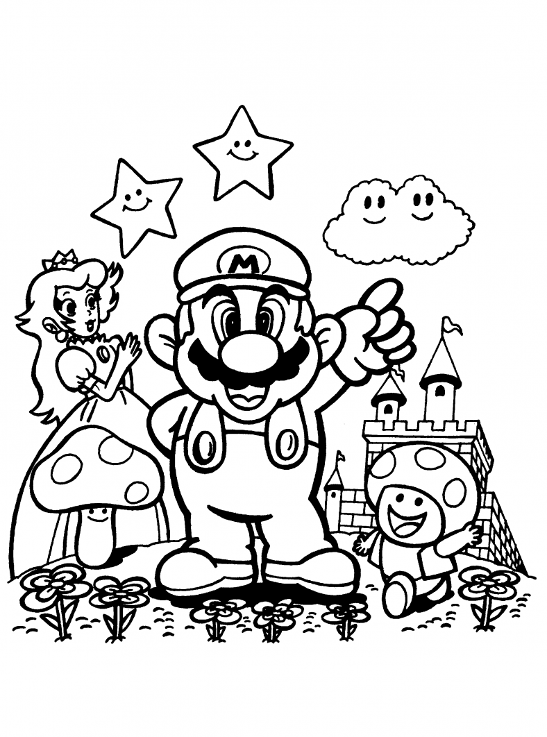 Princess Peach Coloring Pages And Mario