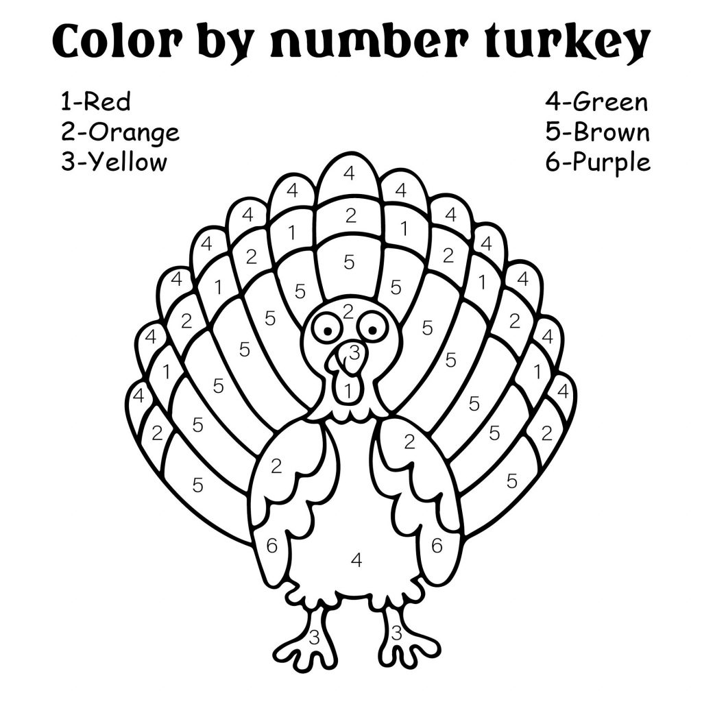 Printable Turkey Color By Number