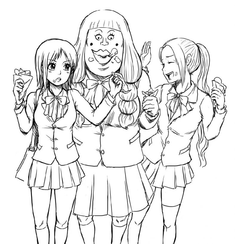 School Anime Girl Coloring Pages