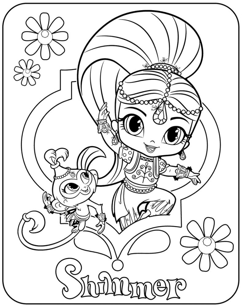 Shimmer And Shine Coloring Pages Shimmer
