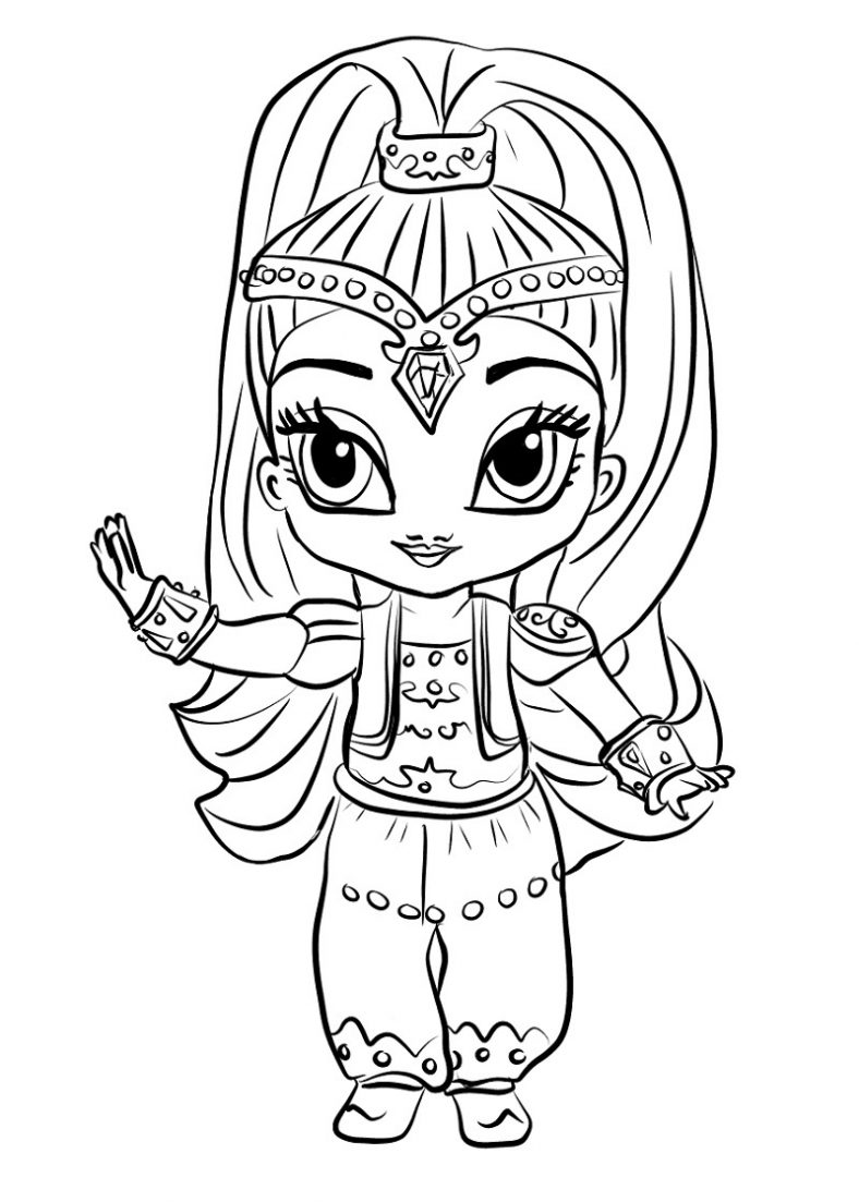 Shimmer And Shine Coloring Pages Shine
