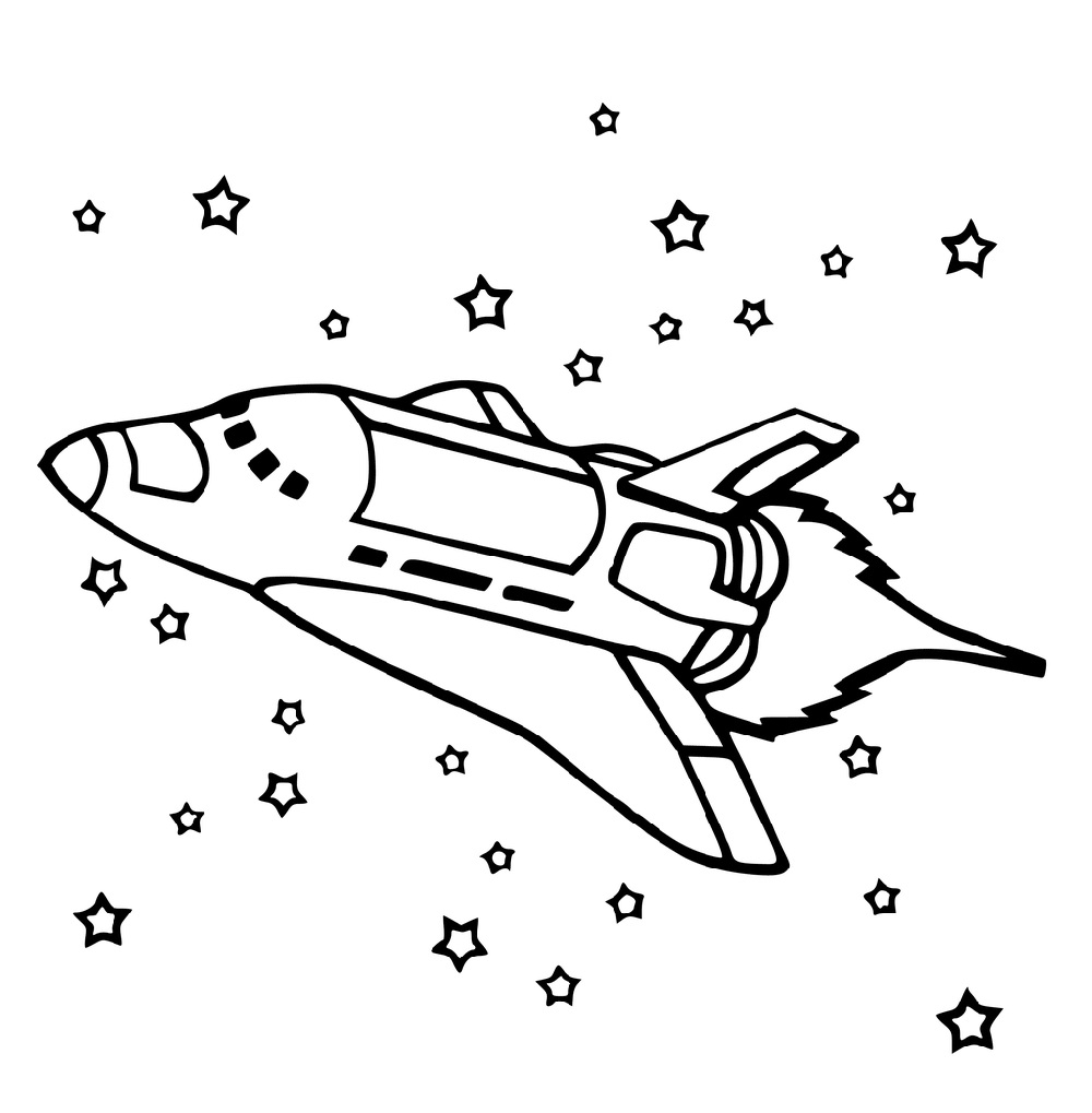 Shuttle Spaceship Coloring Page
