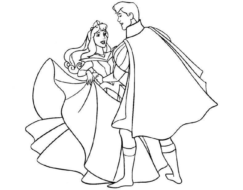 Sleeping Beauty Coloring Pages Dancing