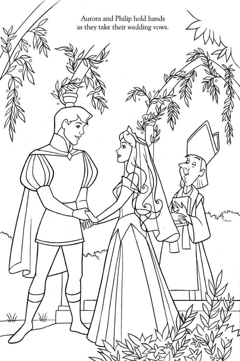 Sleeping Beauty Coloring Pages Wedding