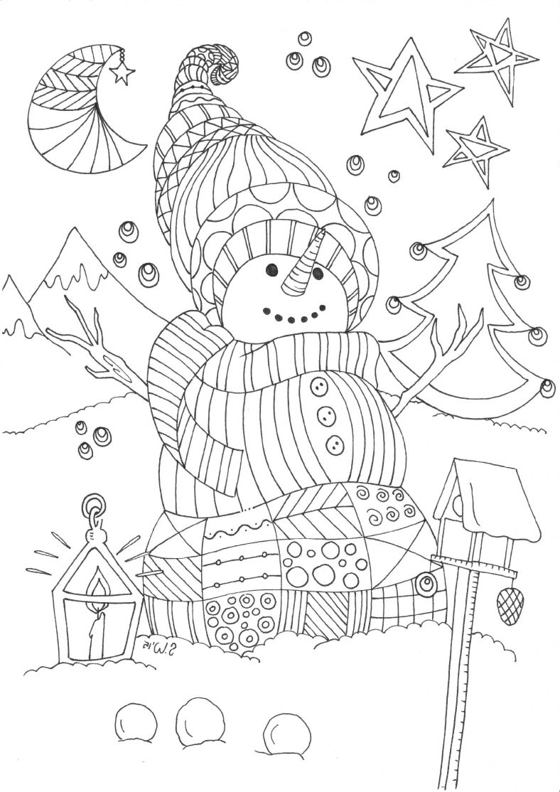 Snowman Coloring Pages Doodle