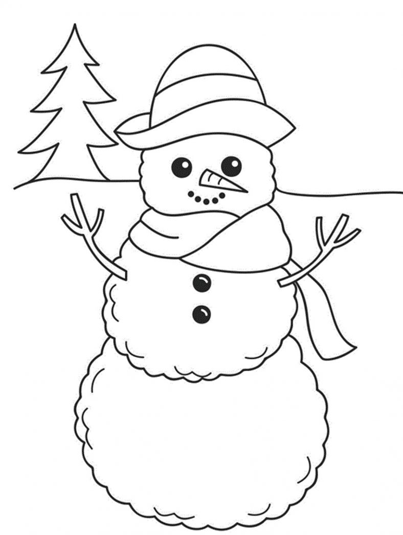 Snowman Coloring Sheet For Kids